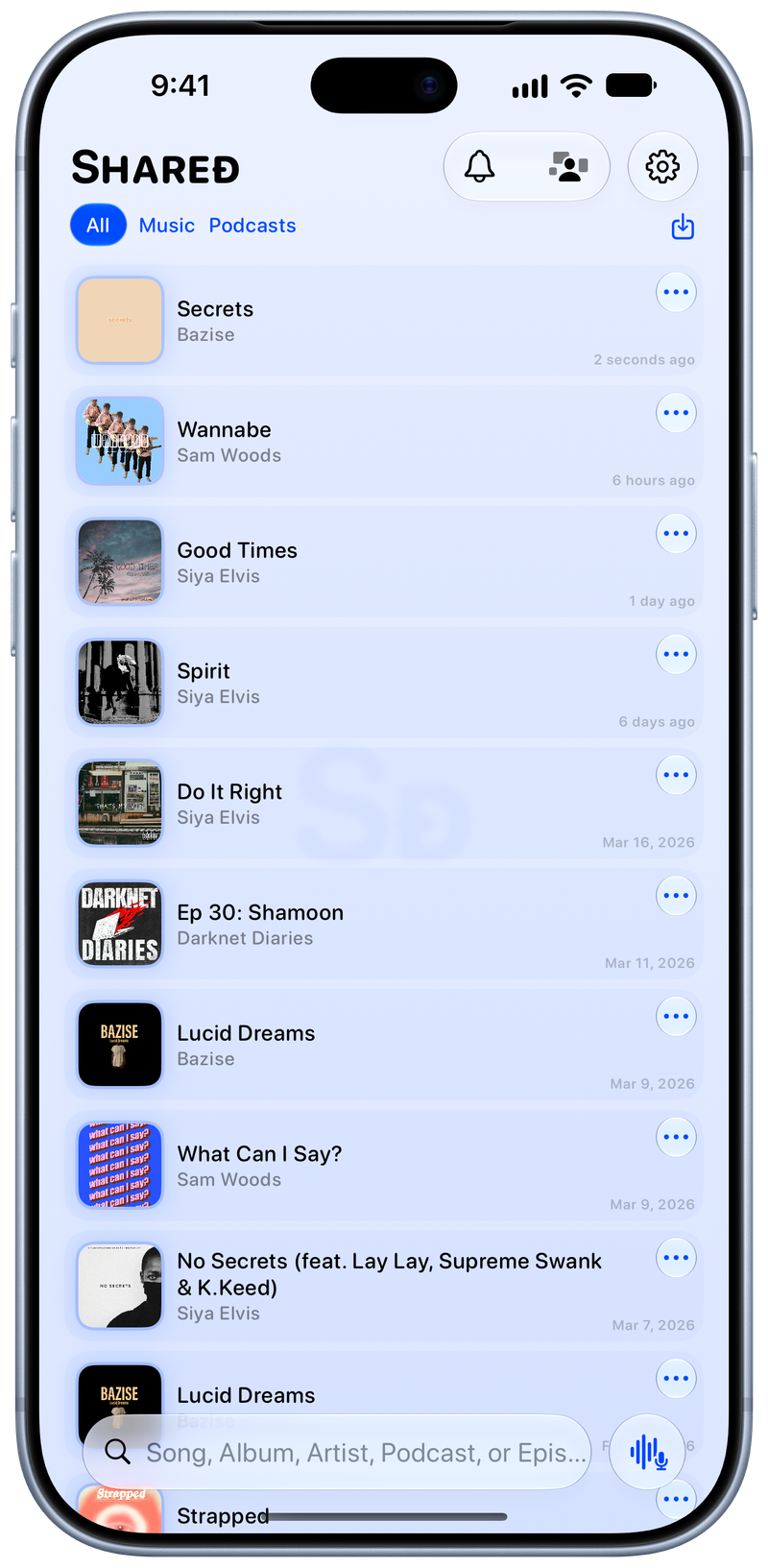 Shared on iPhone 18 Pro Max showing History in the Blue tint, light appearance.