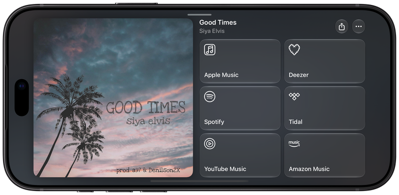 Shared on iPhone 18 Pro Max showing Media View for Good Times, dark appearance.