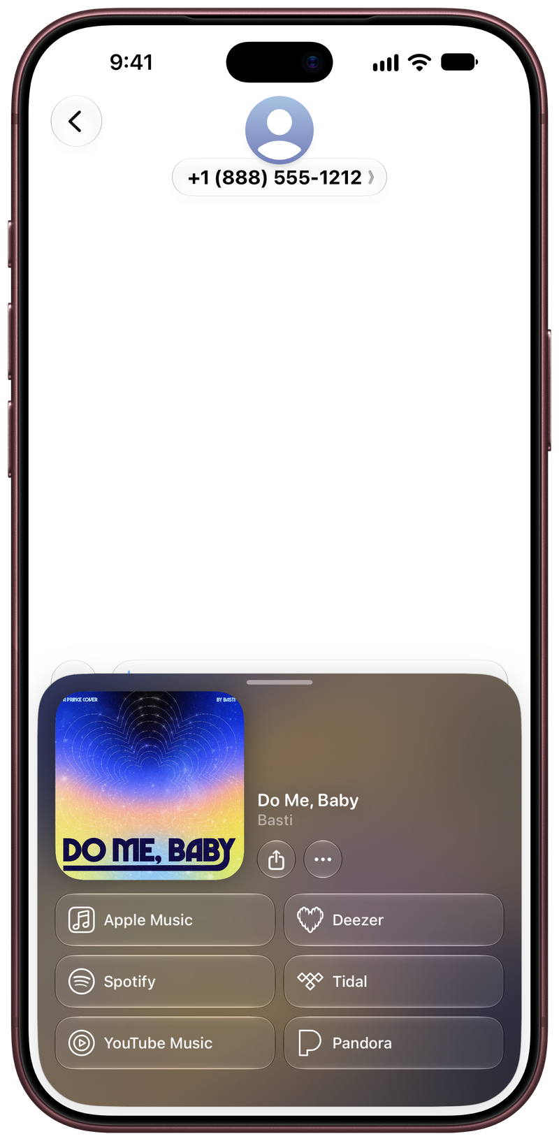 Shared on iPhone 18 Pro Max showing Open in Shared from Messages for Do Me, Baby, light appearance.