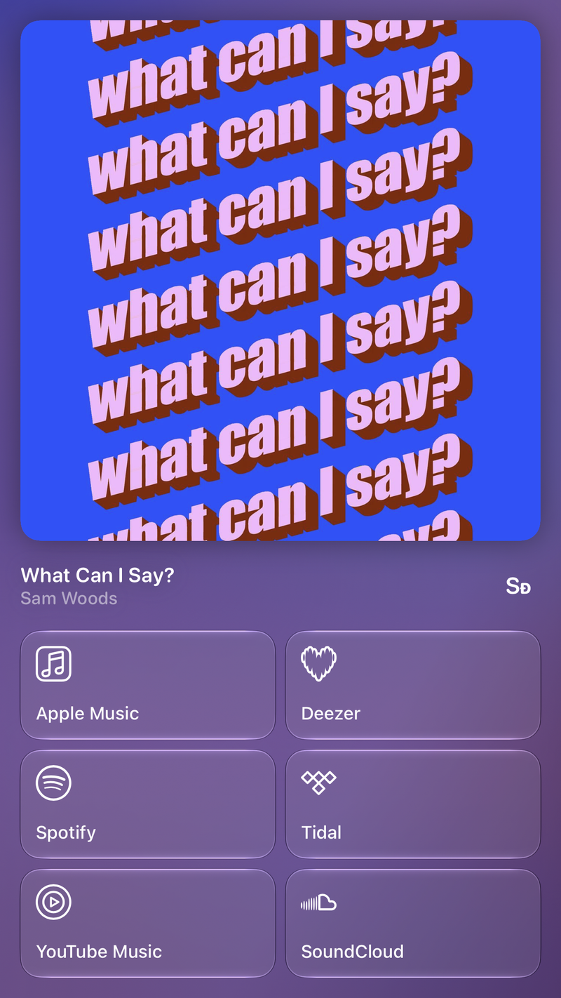 Shared’s Share as Image picture of What Can I Say?, made in the app on iPhone 18 Pro Max, light appearance.