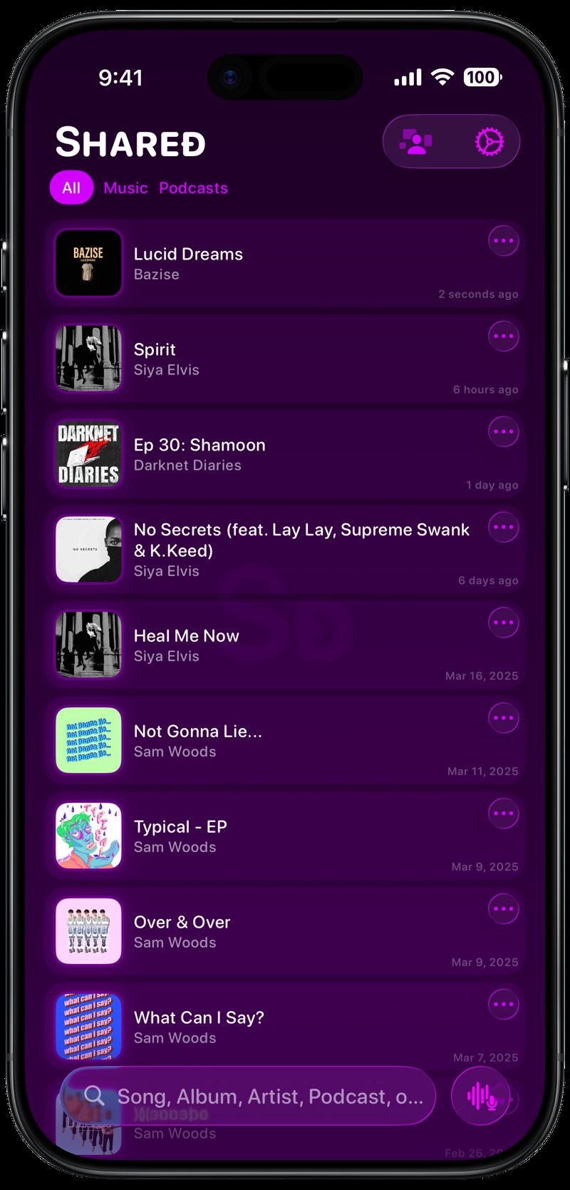 Shared iPhone Air Space Black History purple dark press image.