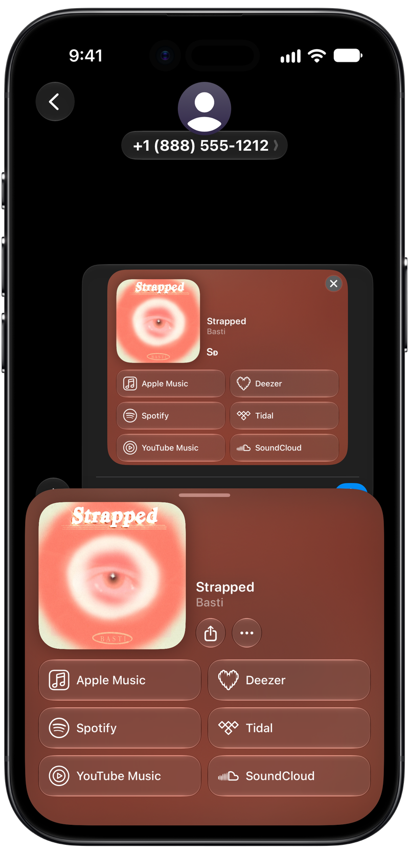 Shared on iPhone Air showing Share as Image in Messages for Strapped, dark appearance.