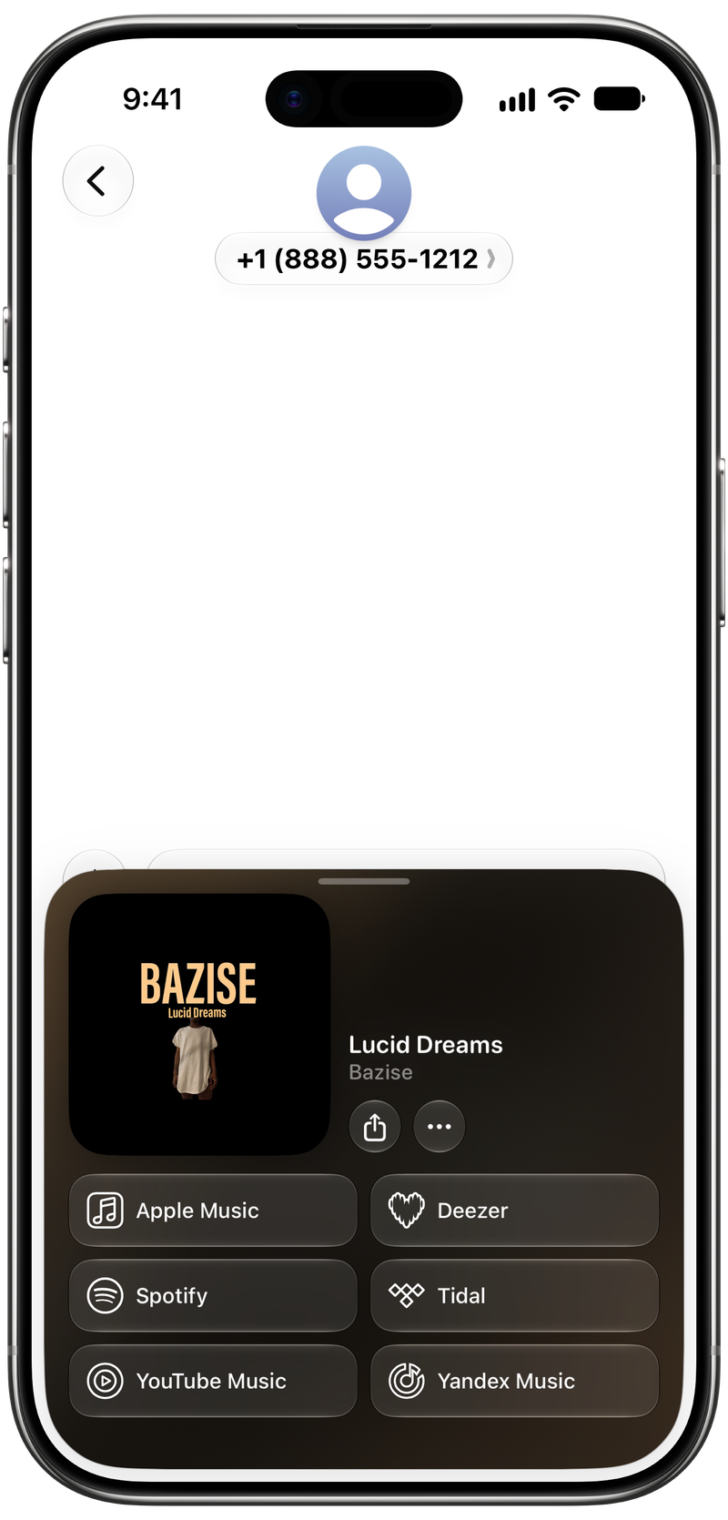 Shared on iPhone Air showing Open in Shared from Messages for Lucid Dreams, light appearance.
