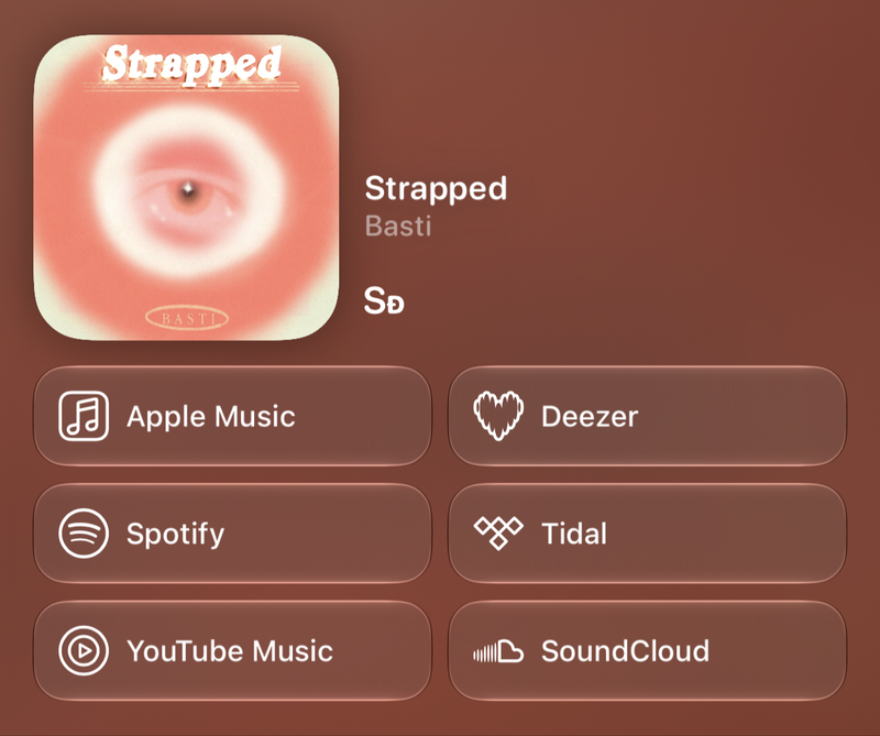 Shared’s Share as Image picture of Strapped, made in Messages on iPhone Air, dark appearance.