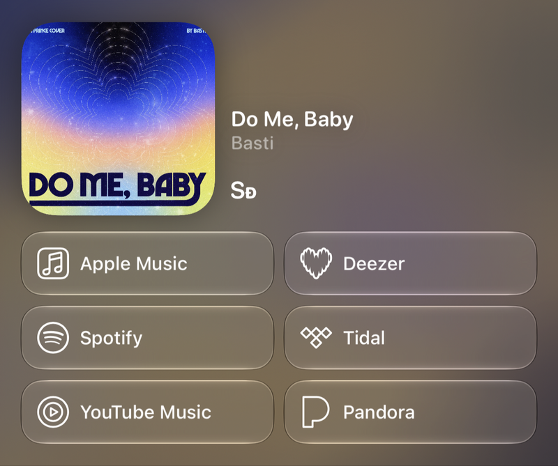 Shared’s Share as Image picture of Do Me, Baby, made in Messages on iPhone Air, light appearance.
