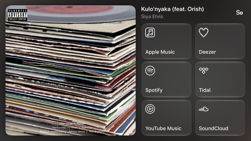 Shared’s Share as Image picture of Kulo'nyaka (feat. Orish), made in the app on iPhone Air, dark appearance.