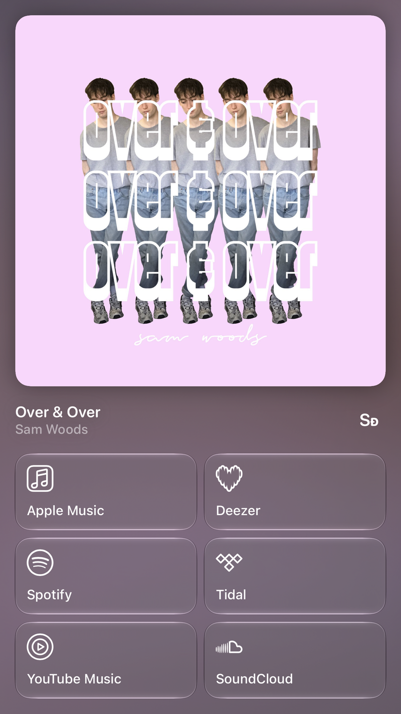 Shared’s Share as Image picture of Over & Over, made in the app on iPhone Air, dark appearance.