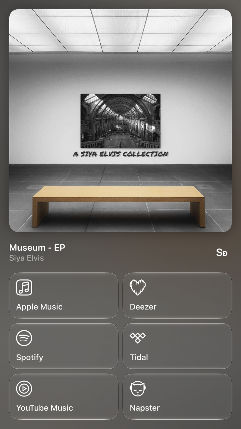 Shared’s Share as Image picture of Museum - EP, made in the app on iPhone Air, dark appearance.