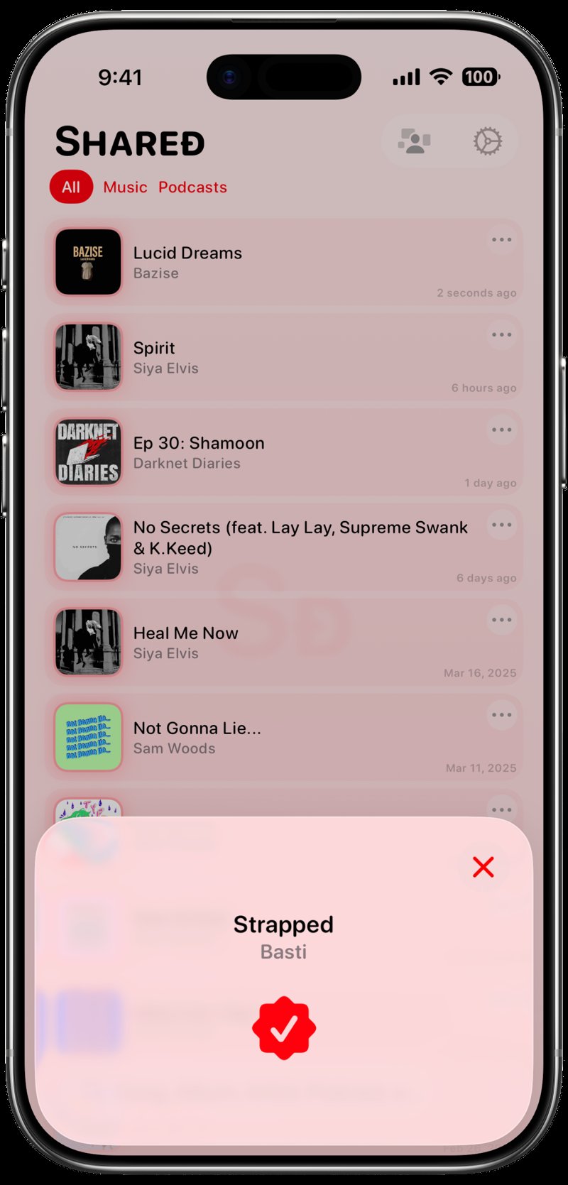 Shared iPhone Air Cloud White Song ID Match Red Light press image.