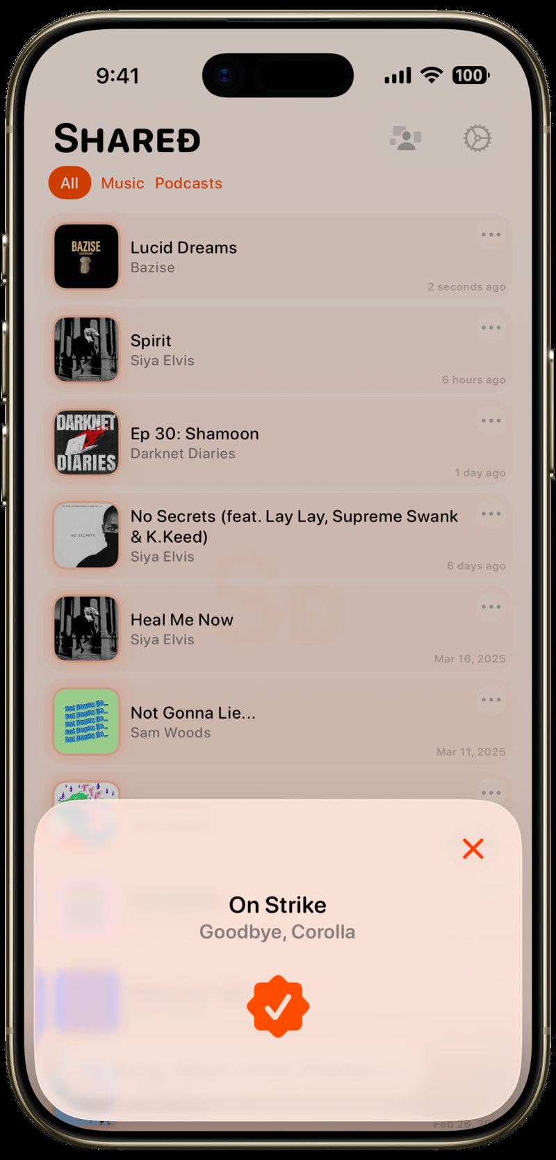 Shared iPhone Air Light Gold Song ID Match Orange Light press image.