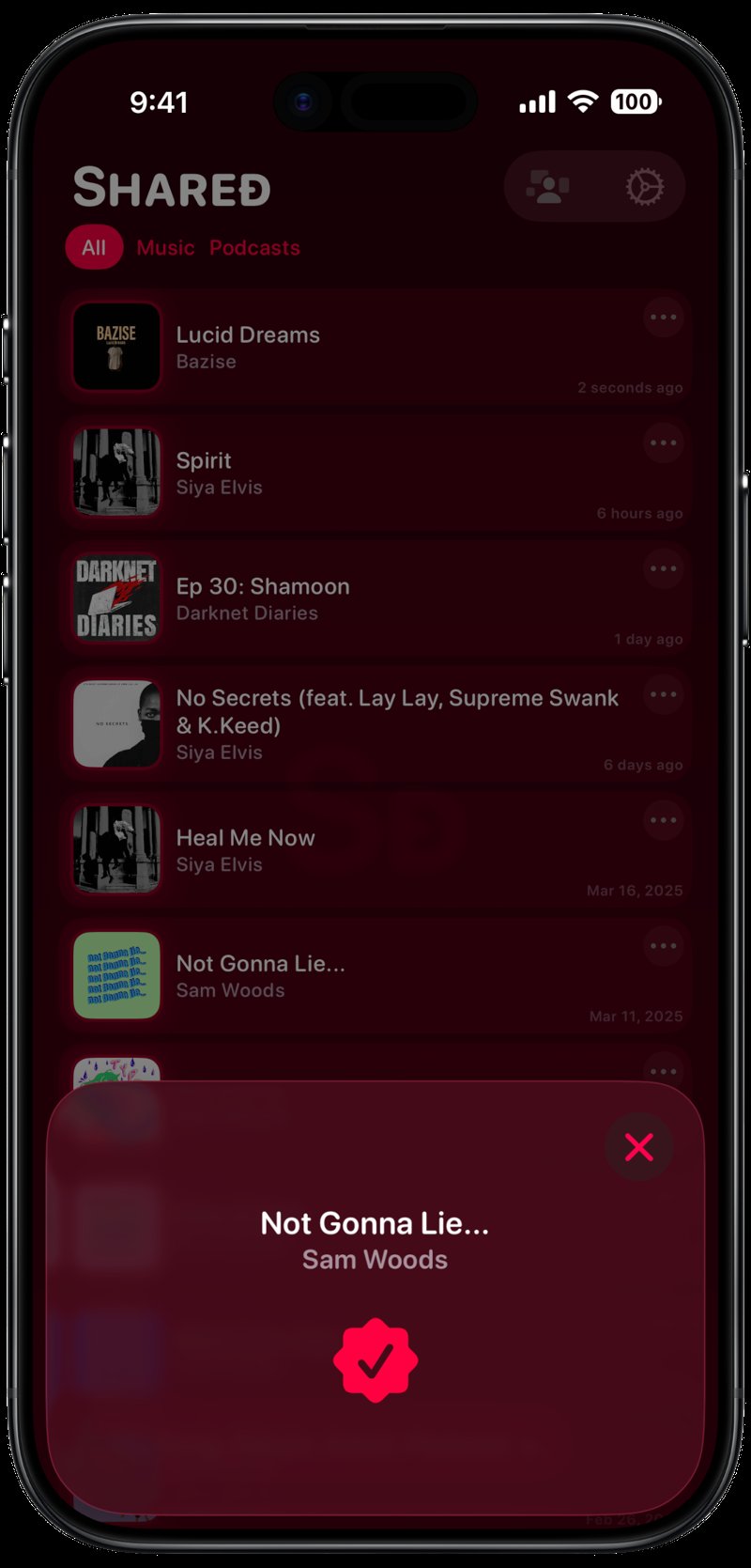 Shared iPhone Air Space Black Song ID Match Pink Dark press image.