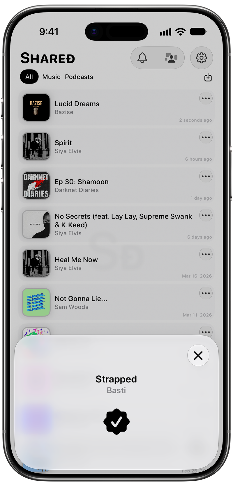 Shared on iPhone Air showing Successful Match in the Grey tint, light appearance.