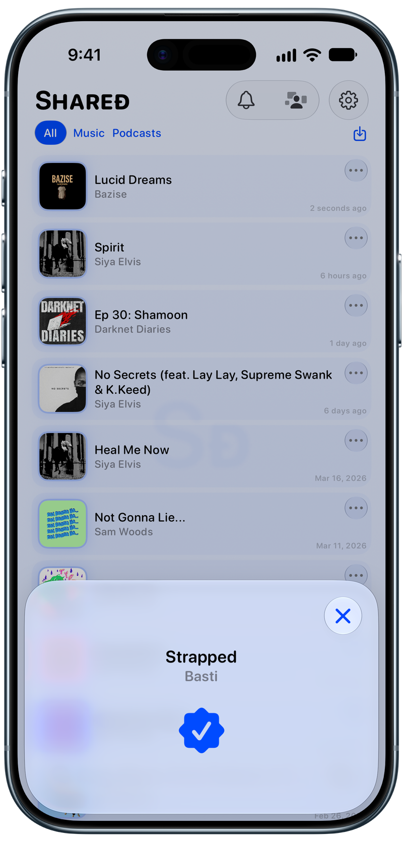 Shared on iPhone Air showing Successful Match in the Blue tint, light appearance.
