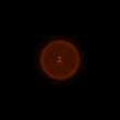 The Shared Live Activity in the minimal Dynamic Island showing Finding on services in the Orange tint, light appearance.