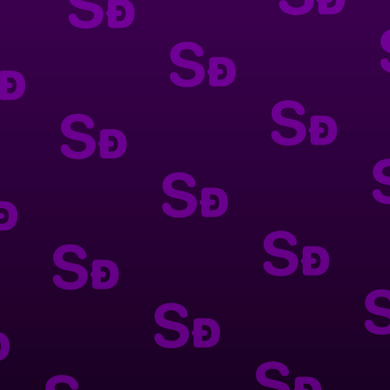 Shared Diagonal Gradient · Purple · Dark repeating-symbol wallpaper.