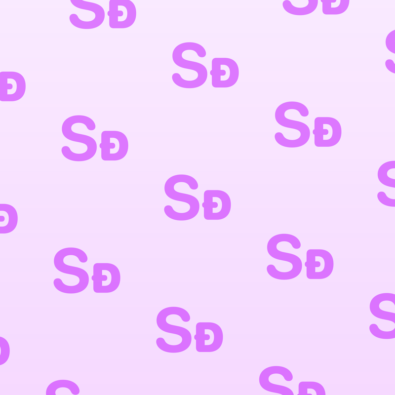 Shared Diagonal Gradient · Purple · Light repeating-symbol wallpaper.