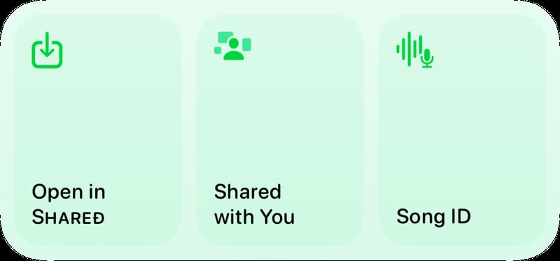 Shared quick actions med green any press image.