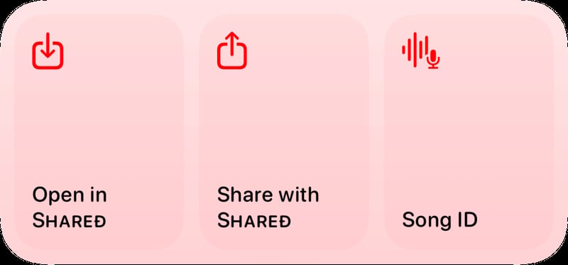 Shared quick actions med red any press image.