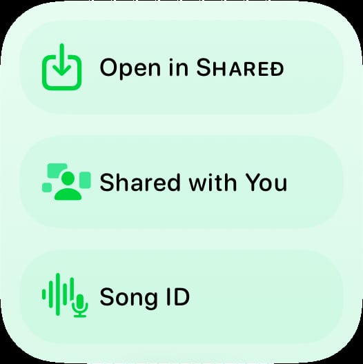 Shared quick actions small green any press image.