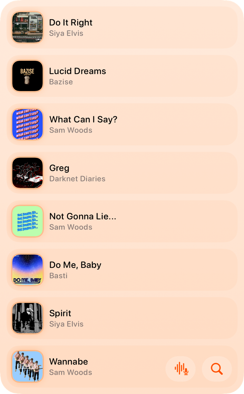 The Recent History widget from Shared at Extra Large Portrait size in the Orange tint, light appearance.