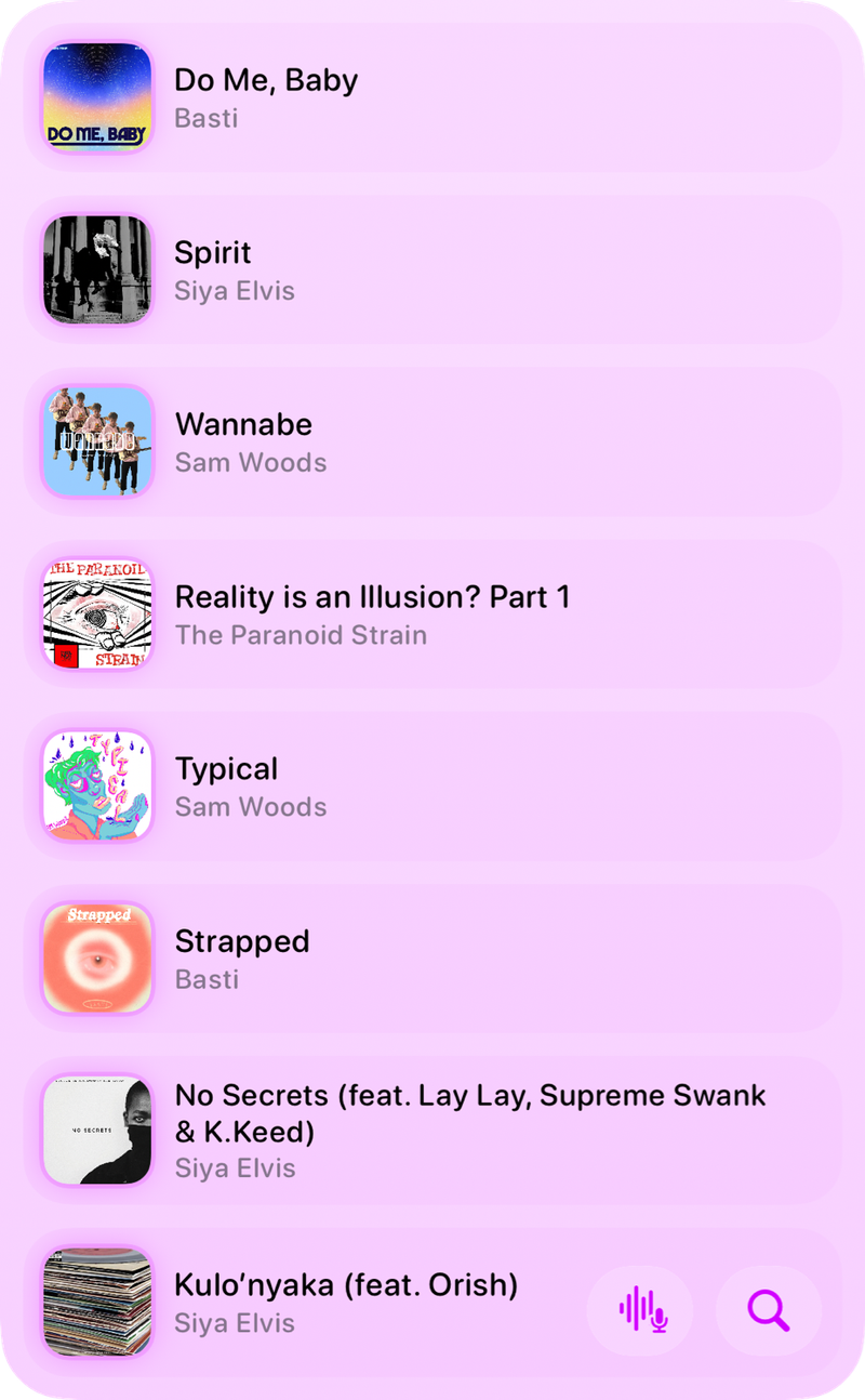 The Recent History widget from Shared at Extra Large Portrait size in the Purple tint, light appearance.
