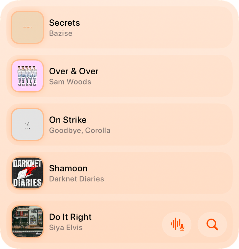 The Recent History widget from Shared at Large size in the Orange tint, light appearance.