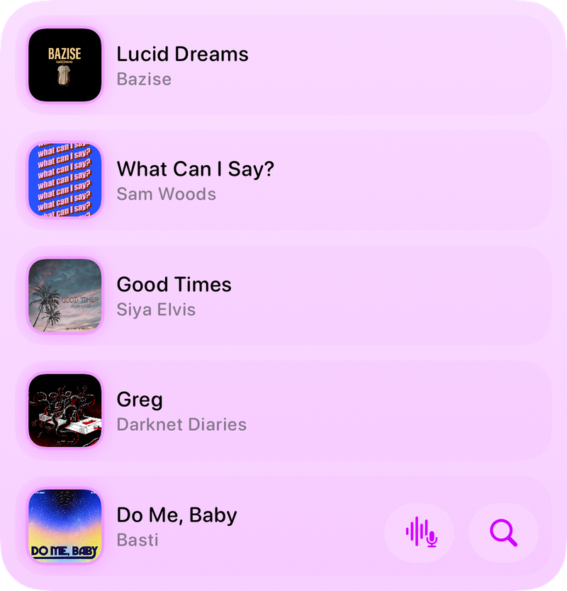 The Recent History widget from Shared at Large size in the Purple tint, light appearance.