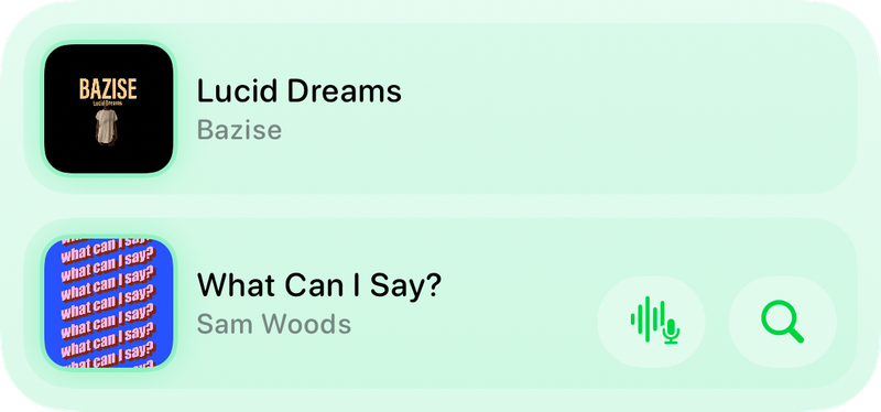 The Recent History widget from Shared at Medium size in the Green tint, light appearance.