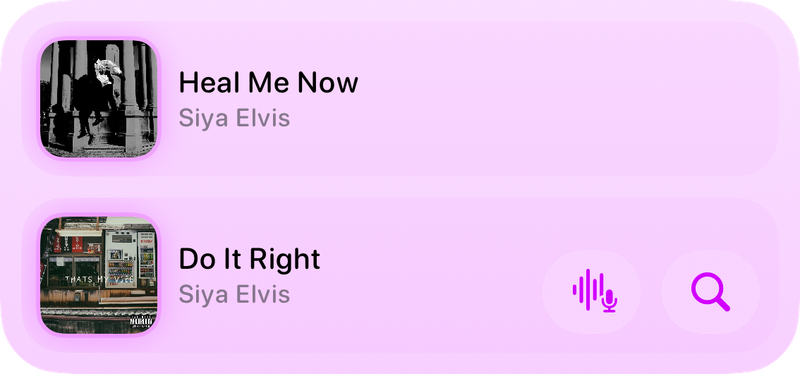 The Recent History widget from Shared at Medium size in the Purple tint, light appearance.
