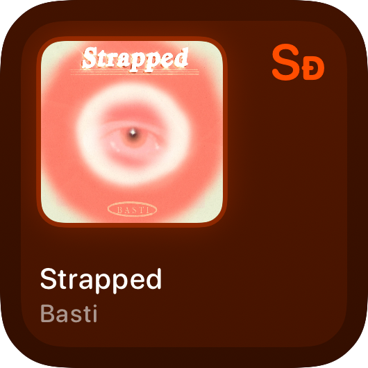 The Recent History widget from Shared at Small size in the Orange tint, dark appearance.